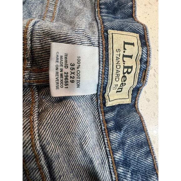 LL BEAN JEANS TATTOO SPALTERED MENS 35 X 29 - Picture 3 of 4